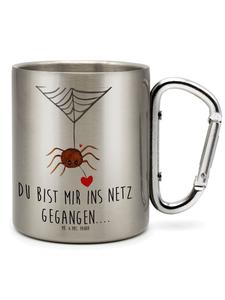 Термокружка Агата Любви с надписью Паук в серебряном цвете Mr. & Mrs. Panda