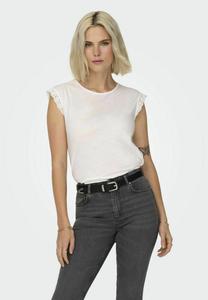 Футболка JDY JDYSALVA LIFE CROCHET JRS NOOS, Cloud Dancer/Off-White