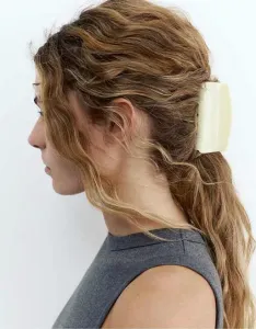 Квадратная заколка для волос Pull&Bear сливочного цвета