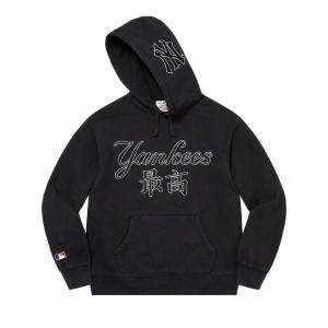 Толстовка Supreme x New York Yankees Kanji Hooded Sweatshirt, Black