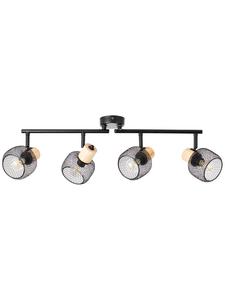Brilliant Прожектор с четырьмя лампами, 74 см, цоколь E14, поворотный, металл/дерево, черный/коричневый