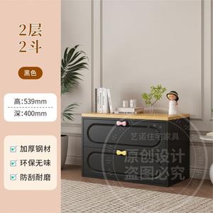 Yu Senyi Комод 60 см для спальни из стали, 2 ящика, многослойный, пыленепроницаемый