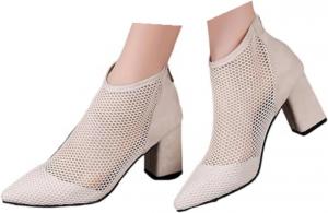 Generic Женские черные ботильоны, заостренный носок, каблук-стилет, украшены стразами, размер 37, сетка, на все сезоны, ботильоны до щиколотки