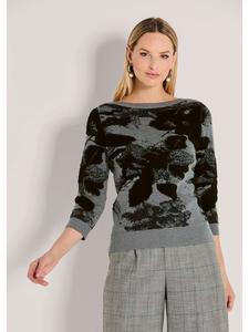 MADELEINE Вязаный свитер с вырезом-лодочкой, графитово-черного цвета