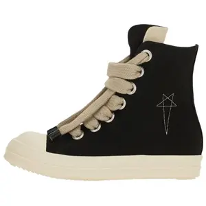 Rick Owens DRKSHDW Кроссовки Jumbolace High Top Canvas мужские Black