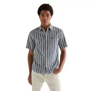 Рубашка с коротким рукавом Wrangler Chambray, серый