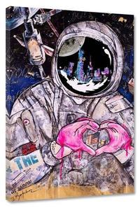 Картина на холсте Hustling Sharks Over the Moon, серый