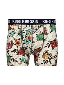 Трусы боксеры King Kerosin Boxershorts Tattoo Flowers, бежевый