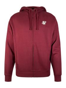 Толстовка с капюшоном на молнии SikSilk, бордовый