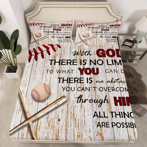 Erosebridal Комплект постельного белья American Baseball Kids Sports с винтажным принтом и деревенским декором, Black Red