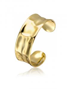 Браслет-манжета с кованой отделкой, покрытый 14-каратным золотом Rachel Glauber, золотой