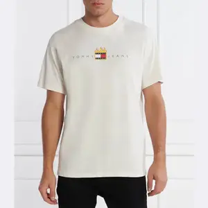 Футболка свободного кроя с линейным флагом огня Tommy Hilfiger, экрю