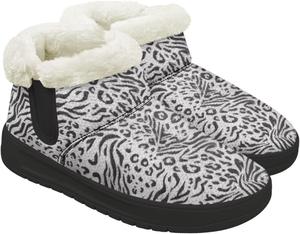 Quxjehoe Зимние женские ботинки на снег Удобные теплые ботинки с плюшевой подкладкой, короткие ботильоны на каждый день, черная подошва, размеры 6-13,5