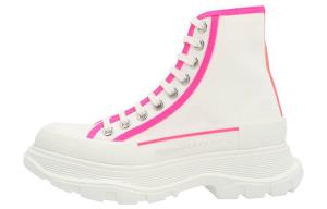 Ботинки женские Alexander Mcqueen Tread Slick на шнуровке, белый / розовый