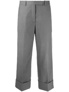 Укороченные брюки с манжетами THOM BROWNE, серый