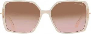 Женские солнцезащитные очки Tom Ford Joanna Brown Gradient Butterfly FT1039-F 25F 59, Shiny Ivory