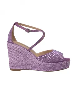 Туфли на танкетке с полосками из страз. Alma En Pena, фиолетовый