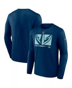 Мужская темно-синяя футболка с длинным рукавом Seattle Kraken Authentic Pro Core Collection Fanatics