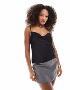 Топ Stradivarius с драпировкой черного цвета