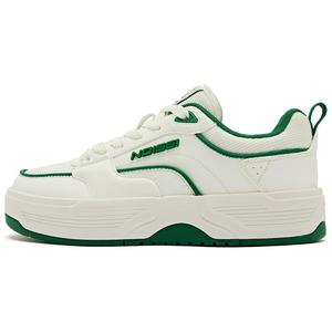 Женские противоскользящие износостойкие низкие кеды для скейтбординга QIAODAN, цвет слоновая кость/сосновый зеленый