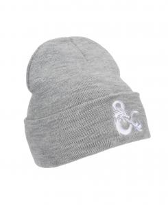 Мужская вязаная шапка-бини из акрила серого цвета с вышитым логотипом Ampersand Dungeons & Dragons, Dungeons ampersand gray