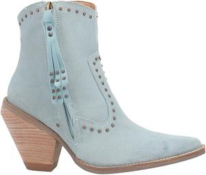 Женские ковбойские ботильоны Dingo Classy N' Sassy с открытым носком Fashion Boot, Blue Suede