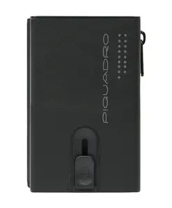 Компактный кошелек с выдвижной системой открывания и отделением для монет. Piquadro, черный