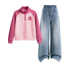 Детская повседневная спортивная одежда Disney, фуксия