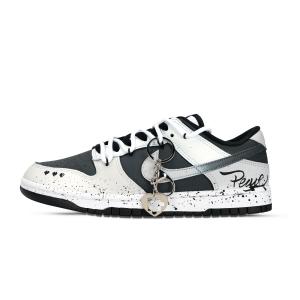 Nike Dunk Black White, Puzzle Of The Heart устойчивые к истиранию и скольжению низкие кроссовки для скейтбординга Unisex Gray