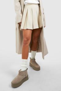 Уютные ботинки на платформе boohoo, бежевый