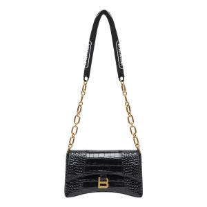 Сумка downtown xs shoulder bag crocodile embossed 'black' Balenciaga, черный