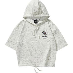 Skechers Футболка с рукавом дроп-шоулдер женская white gray