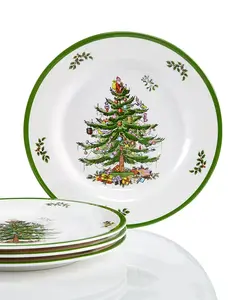 Салатные тарелки из меламина в форме елки, набор из 4 шт. Spode, green