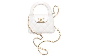 Кожаная сумка-клатч из коровьей кожи, женская белая наплечная сумка CHANEL