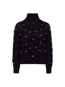Женский свитер с жемчугом в ЧЕРНОМ цвете faina
