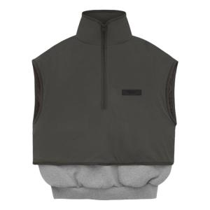 Жилет ss24 nylon fleece mockneck vest 'dark heather oatmeal ink' Fear Of God Essentials, черный
