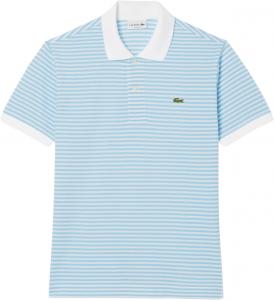 Lacoste мужская короткий рукав классический фасон поло в полоску, White/Overview