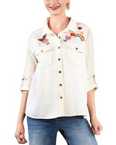 Джинсовая рубашка Happy Place Billy T, белый