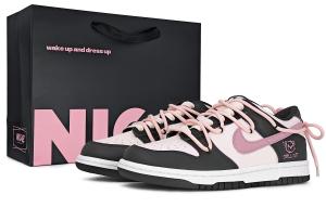 Женские кроссовки для скейтбординга Dunk Berry Bear Abrasion Resistant Low Top черные розовые Nike, черный/розовый