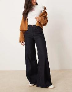 Джинсы Wrangler с высокой посадкой и широкими штанинами цвета индиго