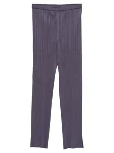 Плиссированные брюки с разрезом Pleats Please Issey Miyake, серый
