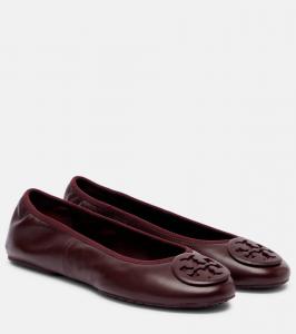 Туфли-балетки Reva Travel из кожи Tory Burch, Dark Carmine
