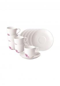 Чашки кофейные Villeroy & Boch Rose Garden с Блюдцеми, 70 мл, 6 штук, белый