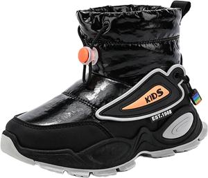 Детские зимние ботинки для девочек и мальчиков, полусапожки с утеплителем, водонепроницаемые, с противоскользящей подошвой, теплые, на платформе, для прогулок и походов на открытом воздухе Generic, Black
