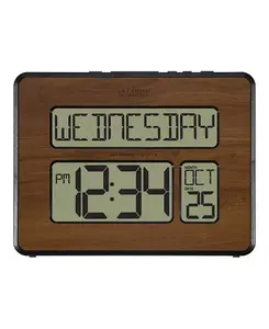 Атомные цифровые часы с полным календарем и очень большими цифрами La Crosse Technology, brown