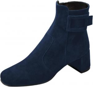 Женские ботильоны с низким квадратным каблуком, круглым носком и пряжкой, с боковой молнией, стильные, для вечеринок и клубов, удобные, короткие. Размеры US 4-16 Miss left, Navy