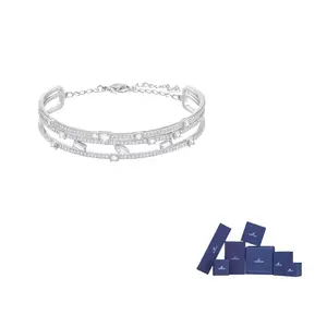 Swarovski Браслеты Faux Crystal Stone для женщин, серебристо-белый
