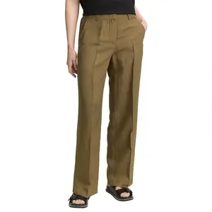 Брюки Tom Tailor Linen Wide Leg Fit, коричневый