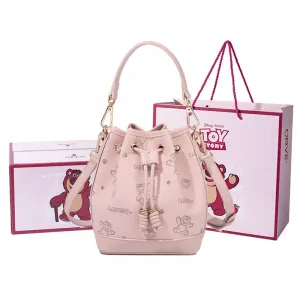 Disney Кроссбод сумка через плечо из ПВХ в стиле клубничного мишки женская розовая или джинсово-голубая, Pink+Lotso Shopping Bag