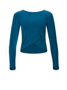 Winshape Функциональный, легкий и мягкий укороченный топ с длинными рукавами AET131LS бирюзово-зеленого цвета